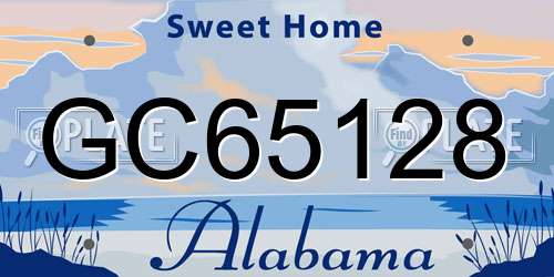 GC65128 Alabama License Plate