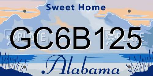 GC6B125 Alabama License Plate