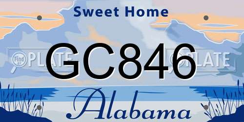 GC846 Alabama License Plate