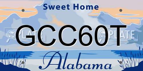 GCC60T Alabama License Plate