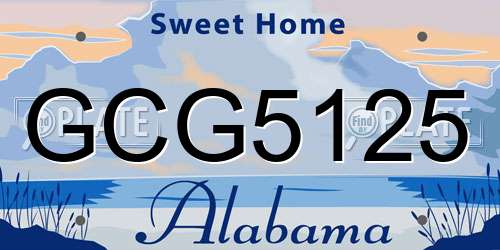 GCG5125 Alabama License Plate