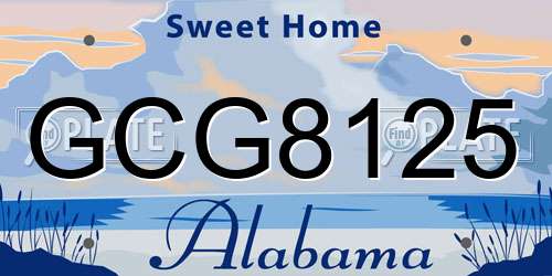 GCG8125 Alabama License Plate