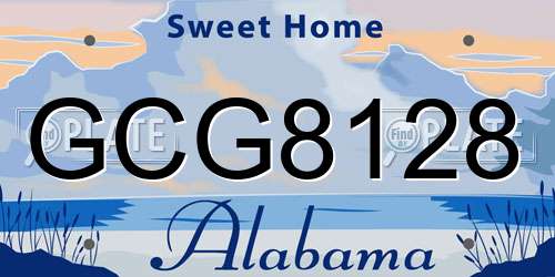 GCG8128 Alabama License Plate