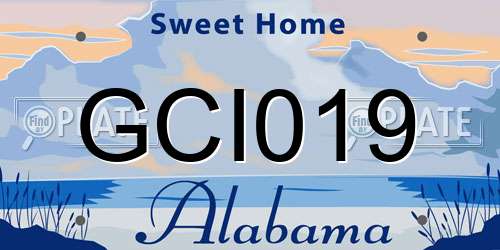 GCI019 Alabama License Plate