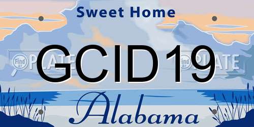 GCID19 Alabama License Plate
