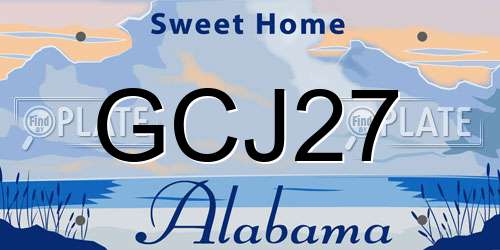 GCJ27 Alabama License Plate