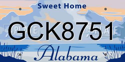 GCK8751 Alabama License Plate
