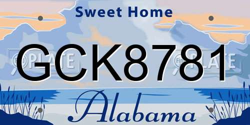 GCK8781 Alabama License Plate