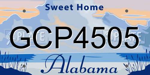 GCP4505 Alabama License Plate