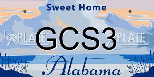 GCS3 Alabama License Plate