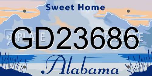 GD23686 Alabama License Plate