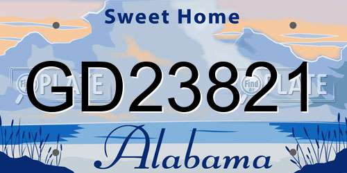 GD23821 Alabama License Plate