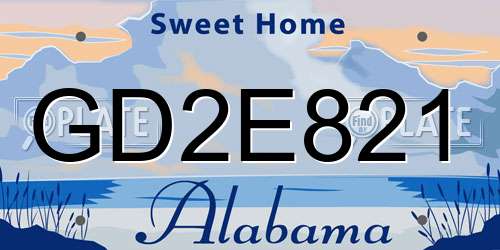 GD2E821 Alabama License Plate