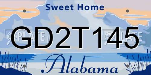 GD2T145 Alabama License Plate