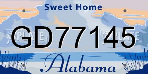 GD77145 Alabama License Plate