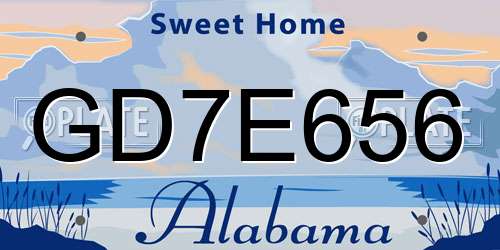 GD7E656 Alabama License Plate
