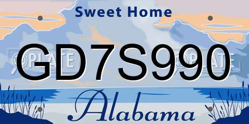 GD7S990 Alabama License Plate