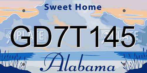 GD7T145 Alabama License Plate