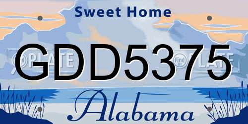 GDD5375 Alabama License Plate