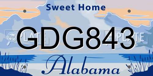 GDG843 Alabama License Plate