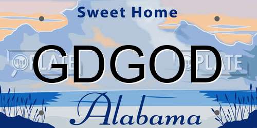 GDGOD Alabama License Plate