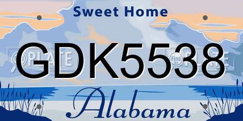 GDK5538 Alabama License Plate