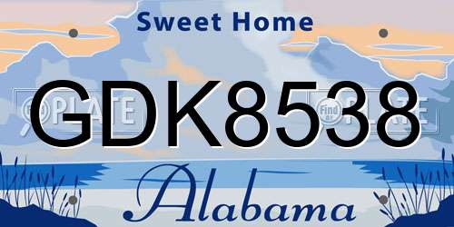 GDK8538 Alabama License Plate