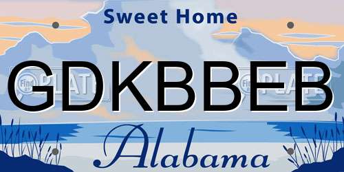 GDKBBEB Alabama License Plate