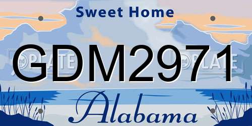 GDM2971 Alabama License Plate