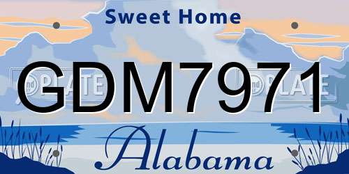 GDM7971 Alabama License Plate