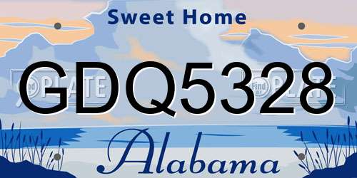 GDQ5328 Alabama License Plate