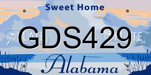 GDS429 Alabama License Plate