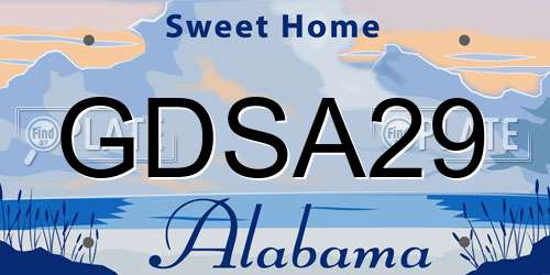 GDSA29 Alabama License Plate