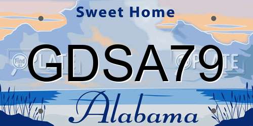 GDSA79 Alabama License Plate