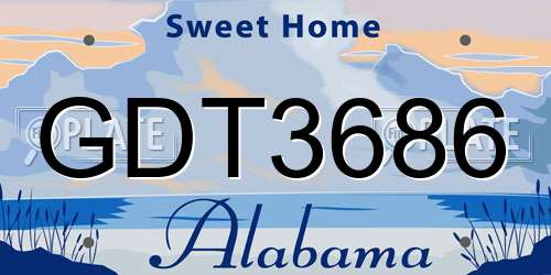 GDT3686 Alabama License Plate