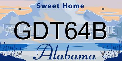 GDT64B Alabama License Plate