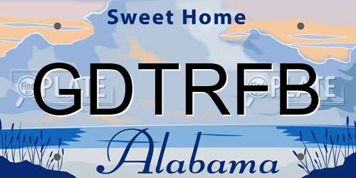 GDTRFB Alabama License Plate