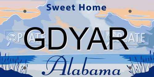 GDYAR Alabama License Plate