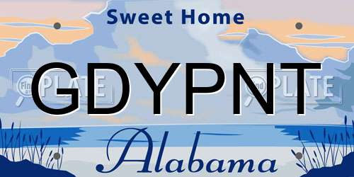 GDYPNT Alabama License Plate