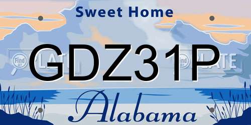 GDZ31P Alabama License Plate