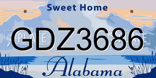 GDZ3686 Alabama License Plate
