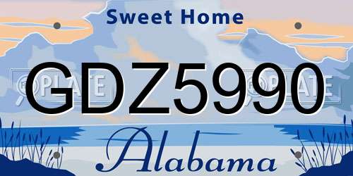 GDZ5990 Alabama License Plate