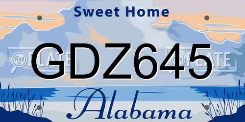 GDZ645 Alabama License Plate