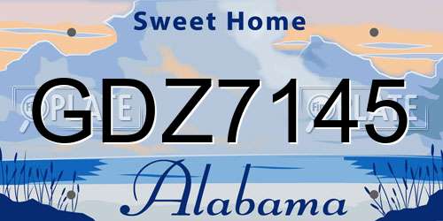 GDZ7145 Alabama License Plate