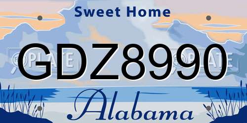 GDZ8990 Alabama License Plate