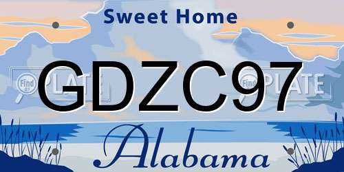 GDZC97 Alabama License Plate