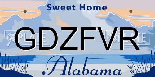 GDZFVR Alabama License Plate