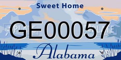 GE00057 Alabama License Plate