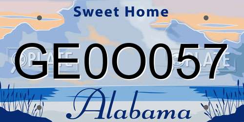 GE0O057 Alabama License Plate