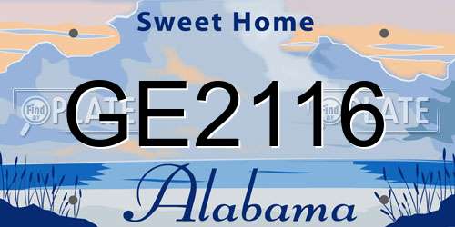 GE2116 Alabama License Plate